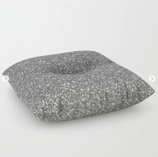 Gray Army Camouflage Floor Pillow