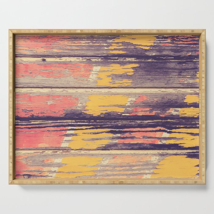 Weathered Painted Wood Wall Serving Tray