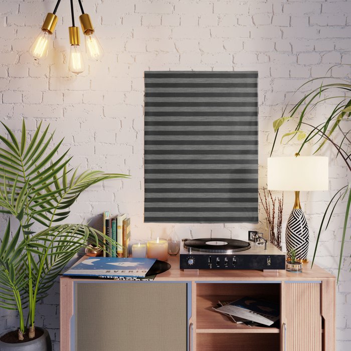Gray Striped Knitted Weaving Poster