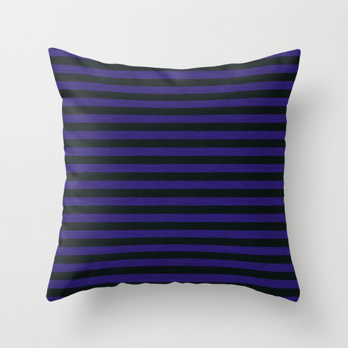 Purple Black Striped Knitted Weaving Throw Pillow