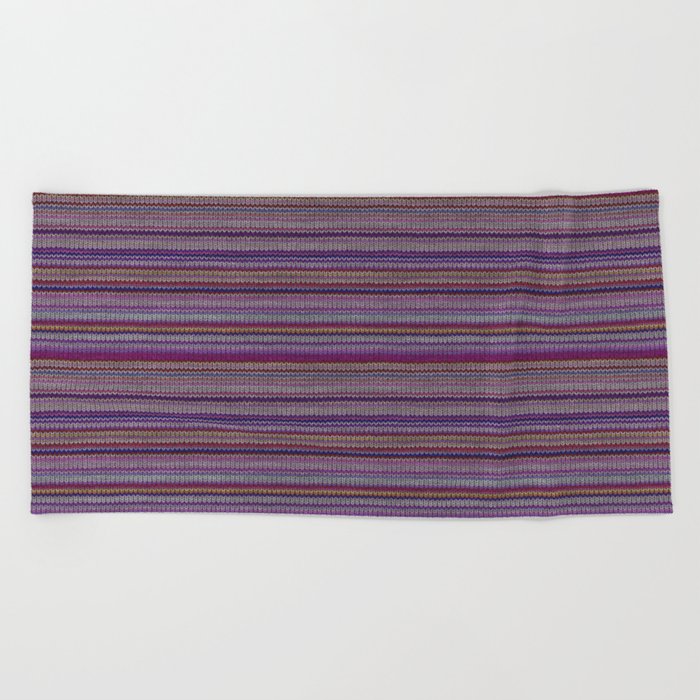 Purple Lilac Striped Knitted Weaving Beach Towel