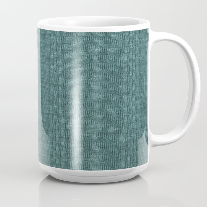 Teal Knitted Weaving Coffee Mug