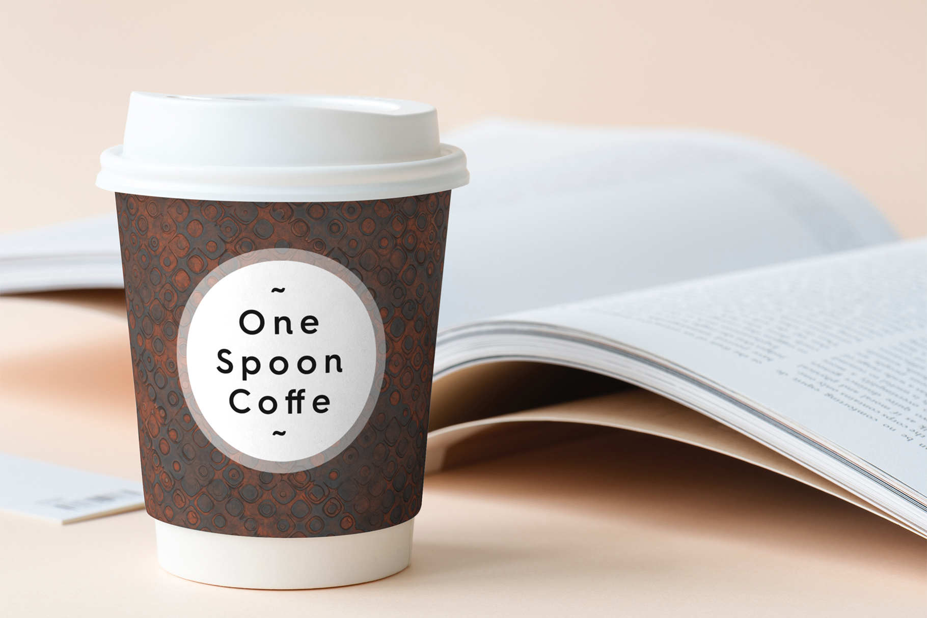 50 Rust Background Texture Cup with Open Book