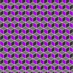 Purple Gray Seamless Cube Pattern Background. Isometric Blocks T