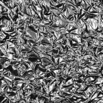 Monochrome Metallic Crumpled Foil Texture. Black & White Backgro