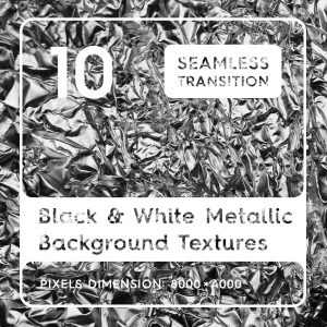 10 Black & White Metallic Background Textures