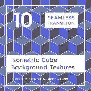 10 Seamless Isometric 3D Cubes Background Textures
