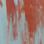Old Weathered Blue Rust on Red Painted Wall Texture. Brush Strok