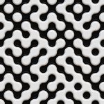 Black & White Seamless Truchet Tilling Background. Geometric Mos