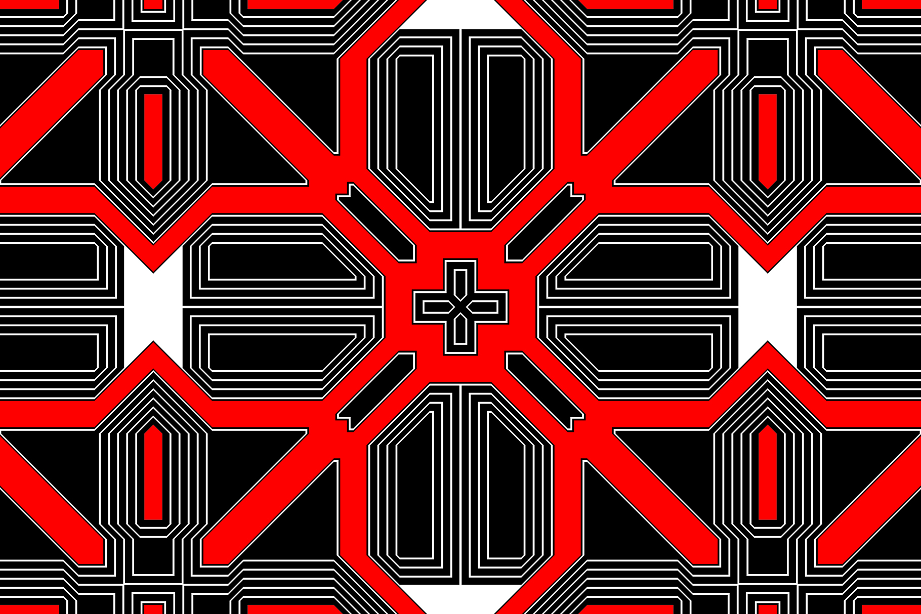Red Black Seamless Techno Lines Pattern. Futuristic Geometry Bac
