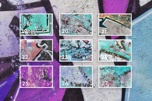 40 Weathered Graffiti Wall Textures Preview Set