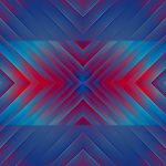 Dark Blue Red Seamless Psy Pattern Background. Bright Surrealism