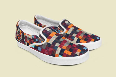 Shoes with Tiling Colored Squares
