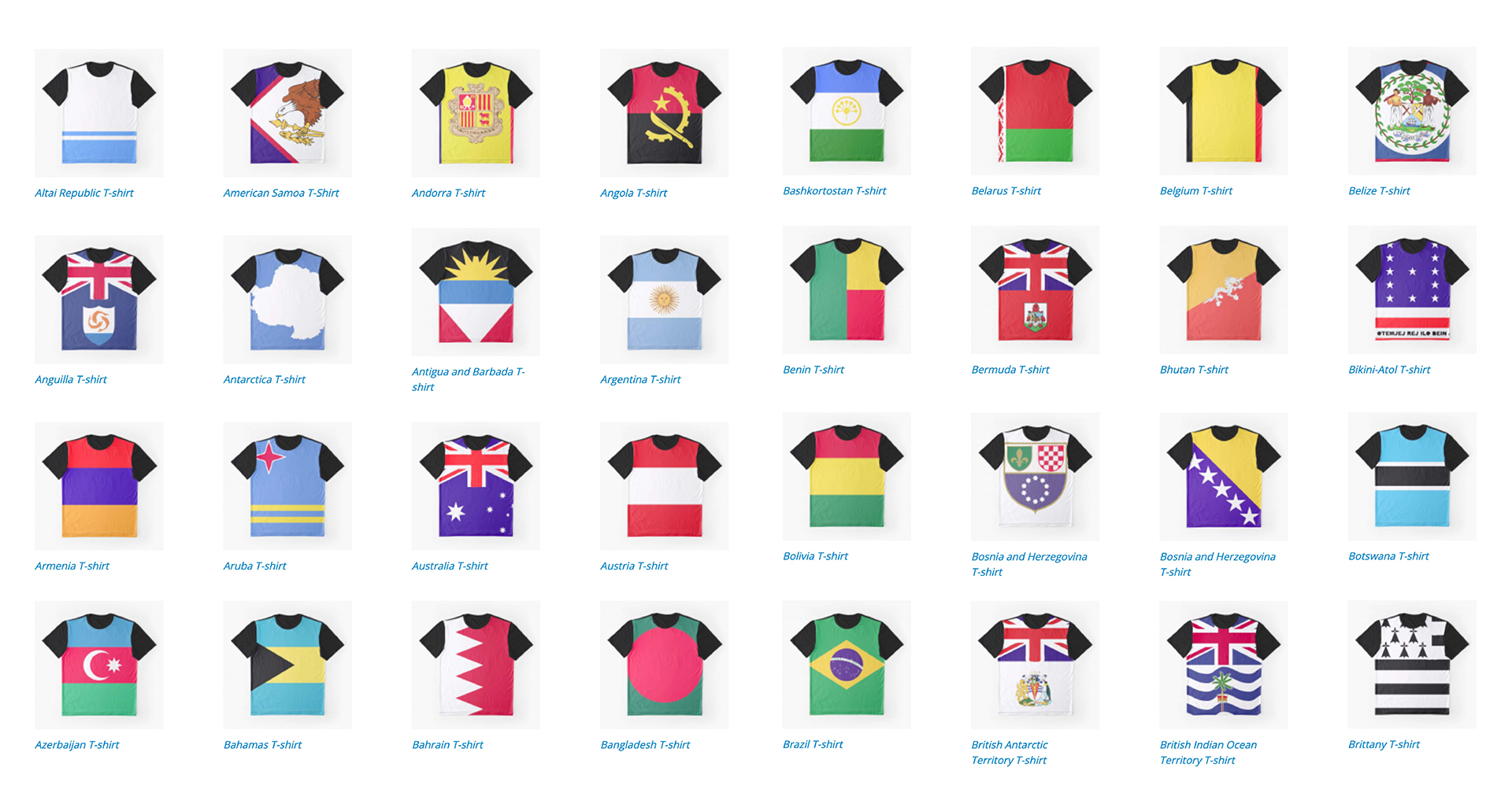World flags t-shirts