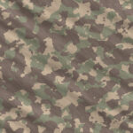 Weathered Green Army Camouflage Background. Military Camo Clothing Texture. Seamless Combat Uniform.
