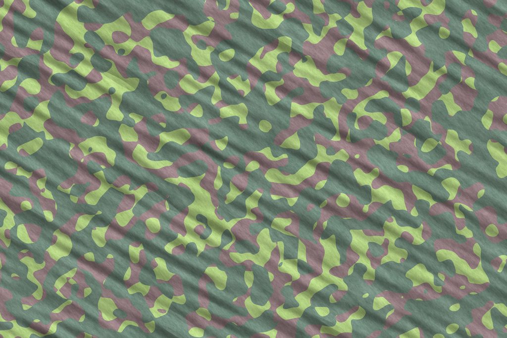 Green Camouflage Background. Military Camo Clothing Texture. Seamless Combat Uniform.