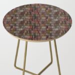 Colored Old Painted Wood Planks Side Table