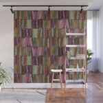 Colored Old Painted Wood Planks Wall Mural