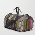 Colored Weathered Wood Board Panel Duffle Bag