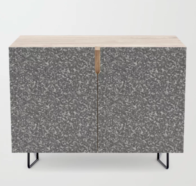 Gray Army Camouflage Credenza