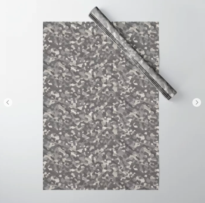 Gray Army Camouflage Wrapping Paper