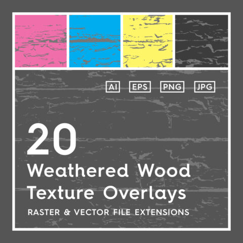20 Weathered Wood Texture Overlays