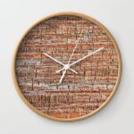 Palm Bark Pattern Wall Clock