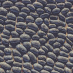 Lot of white masonry cladding pebble texture. Stones pattern background.