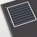 Blue Gray Rhombus Knitted Weaving Sticker