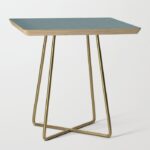 Blue Gray Striped Knitted Weaving Side Table