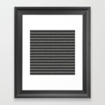 Gray Striped Knitted Weaving Framed Art Print