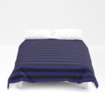 Purple Black Striped Knitted Weaving Duvet Cover