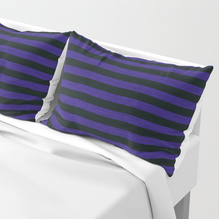 Purple Black Striped Knitted Weaving Pillow Sham