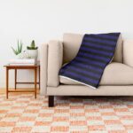 Purple Black Striped Knitted Weaving Throw Blanket