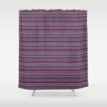 Purple Lilac Striped Knitted Weaving Shower Curtain