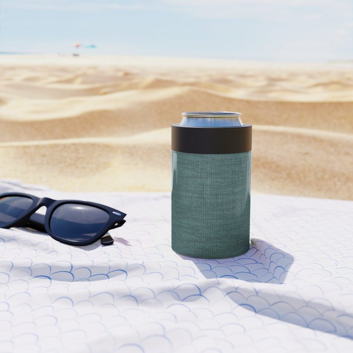Teal Knitted Weaving Can Cooler