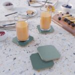 Teal Knitted Weaving Coaster