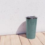 Teal Knitted Weaving Travel Mug