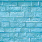 Blue bricks wall texture. Concrete blocks wall background.