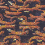 Old rusty chains texture. Nautical marine background.