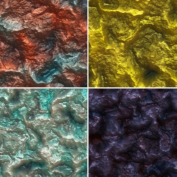 20 Metal Mineral Wall Background Textures. Seamless Transition.