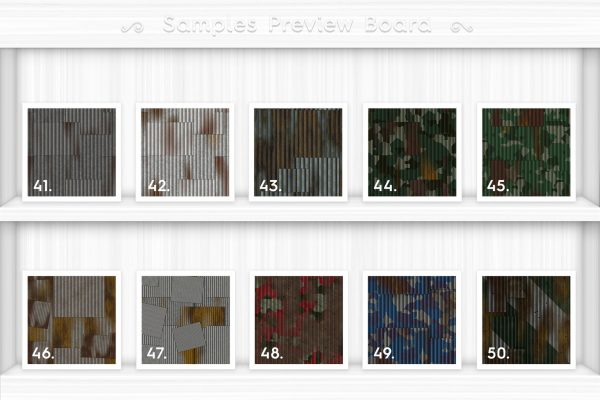 50 Corrugated Metal Background Textures Preview Set 5
