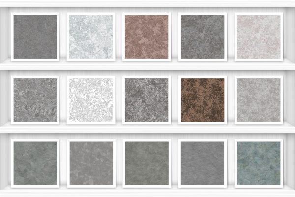 20 Galvanized Metal Background Textures Samples Book Shelves Preview Set