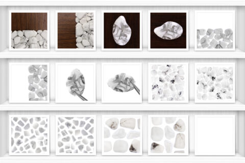 White Turquoise Background Textures Samples Showcase Shelfs