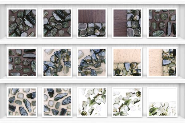 Green Rutilated Background Textures Showcase Shelves Samples Preview