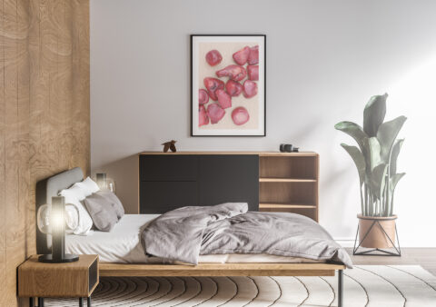 Bedroom Red Coral Background Textures Modern Poster Preview