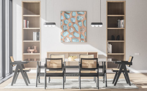 Kitchen & Dining Turquoise Background Textures Modern Poster Preview