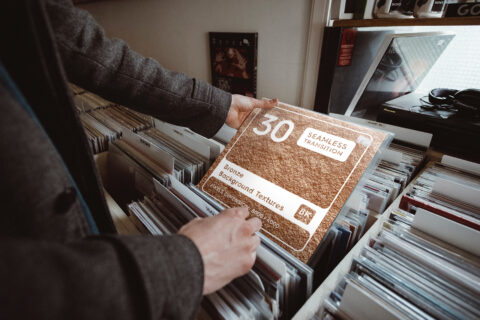 Vinyl Records Shop Bronze Background Textures Cover Preview