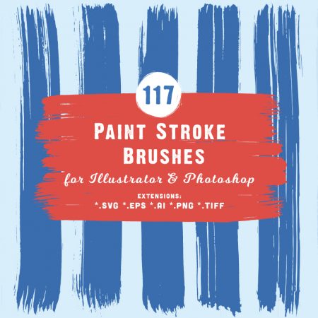 117 Paint Stroke Brushes for Illustrator & Photoshop