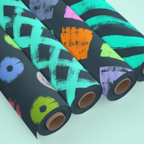 40 Roll Stroke Brushes for Illustrator & Photoshop Textile Rolls Print Preview